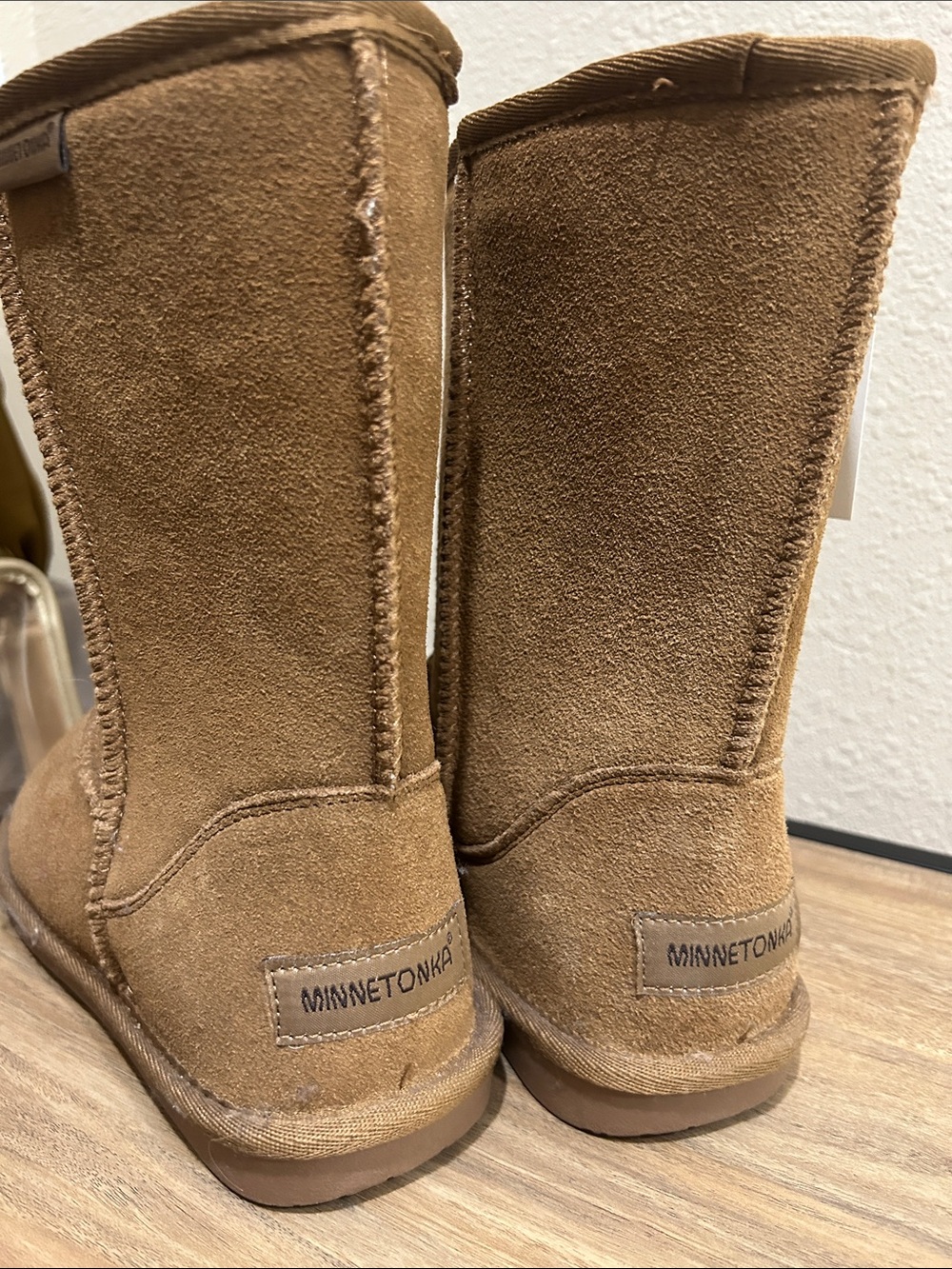 Minnetonka Chestnut Suede Moccasin Boots
